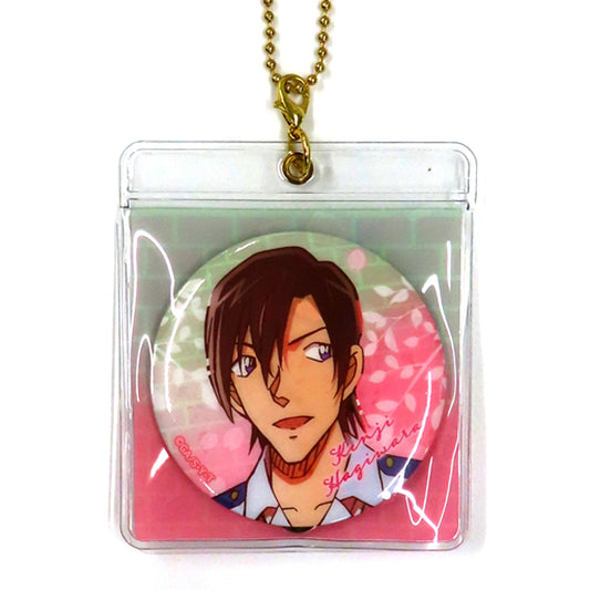 Kenji Hagiwara Detective Conan Case Keychain with Button [USED]