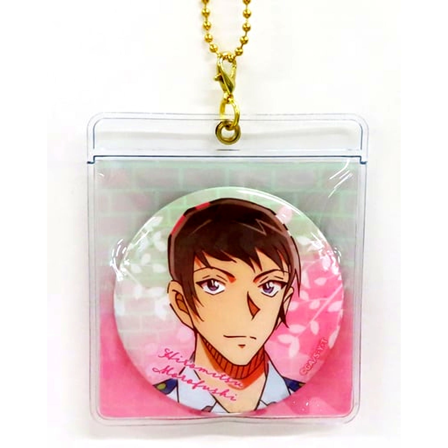 Hiromitsu Morofushi Detective Conan Case Keychain with Button [USED]