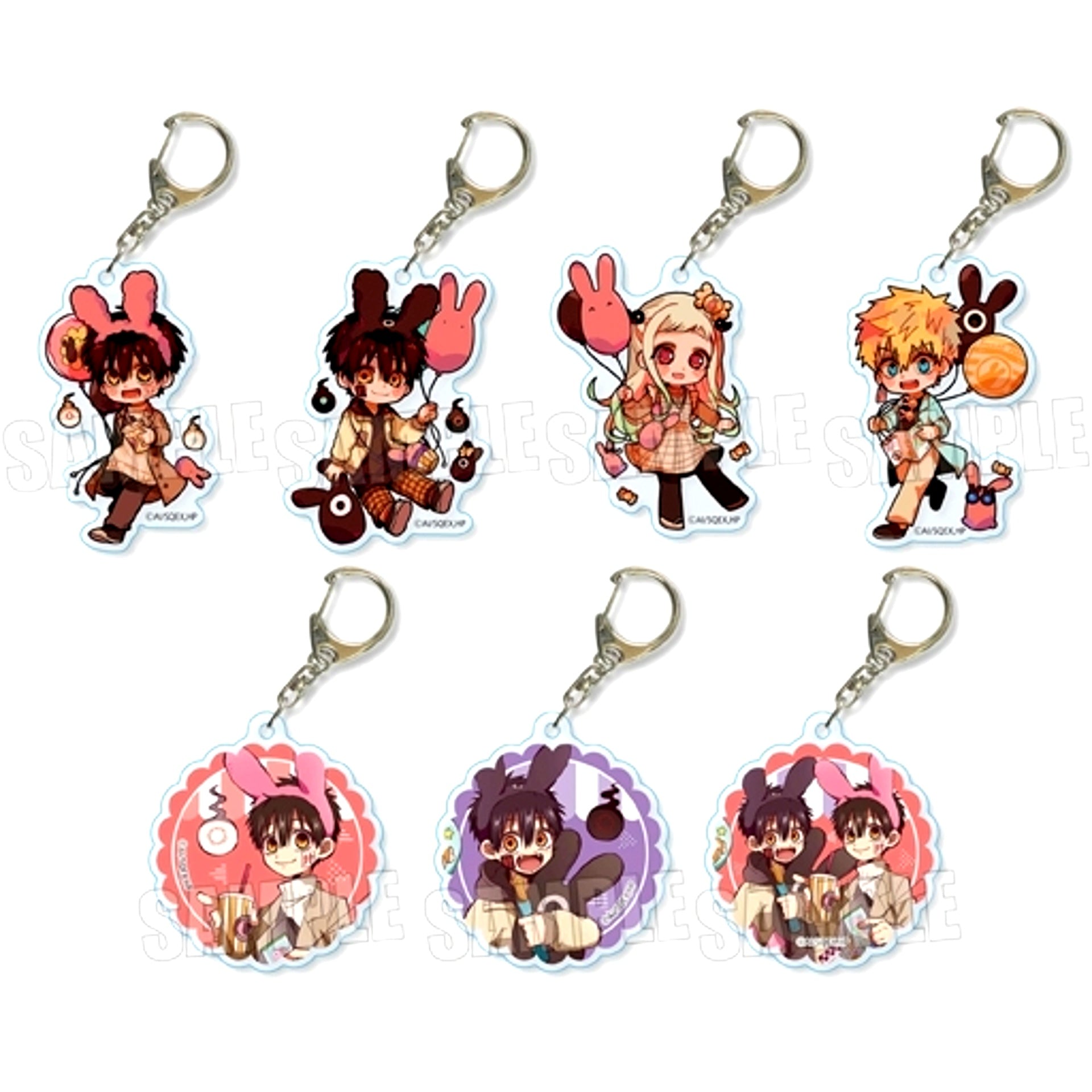 Set of 7 Toilet-Bound Hanako-kun Trading Acrylic Keychain Mokke Park [USED]