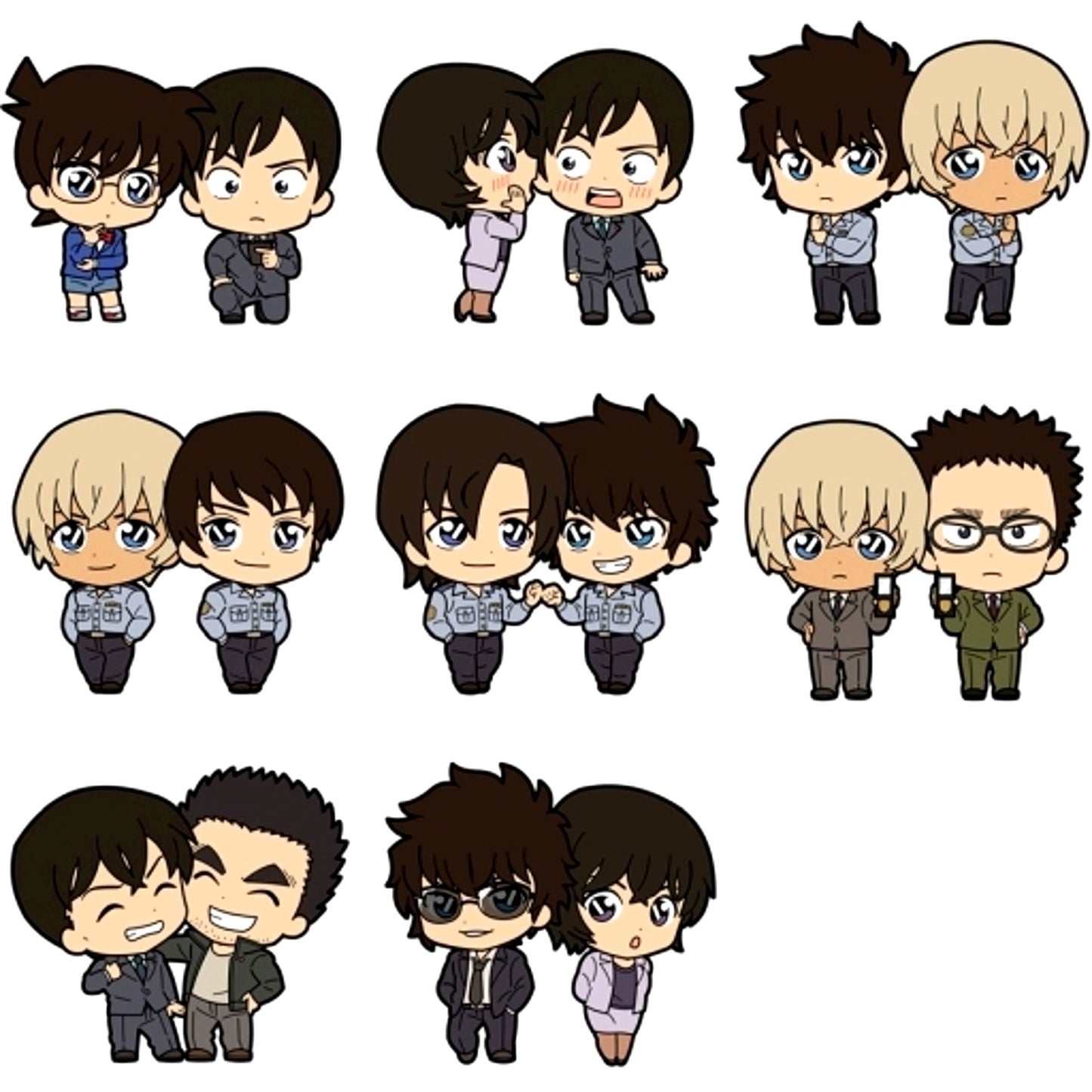 Set of 8 Detective Conan Chokokawa Twin Acrylic Strap [USED]