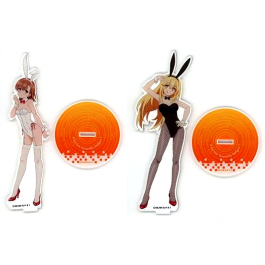 Set of 2 A Certain Scientific Railgun T Acrylic Stand Dokoprize x Kujimate Online Kuji B Prize [USED]