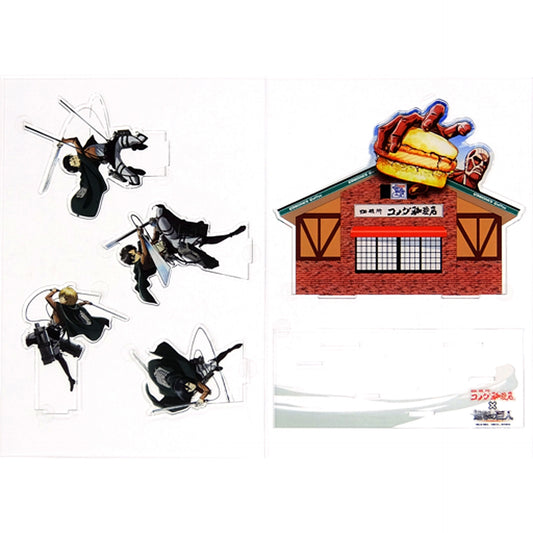Main Visual Group Attack on Titan x Komeda's Coffee Acrylic Diorama Stand Stamp Campaign Prize [USED]