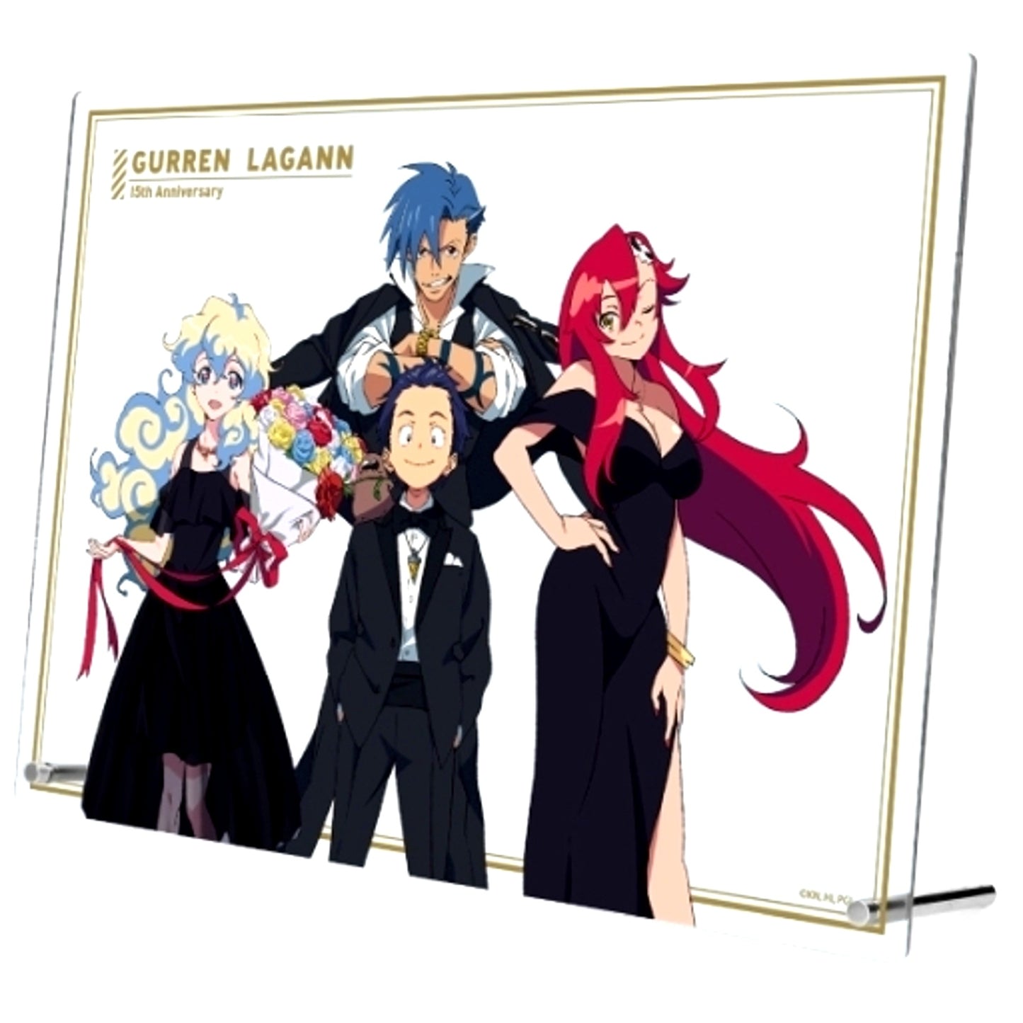 Group Gurren Lagann 15th Anniversary Dress Up Illustration Acrylic Stand Panel [USED]