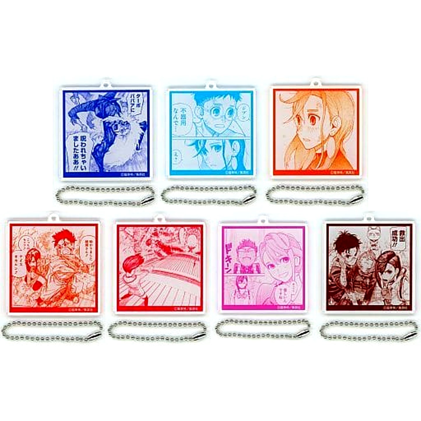 Dandadan Famous Scene Acrylic Keychain Collection Tower Records Shibuya Set of 7 [USED]