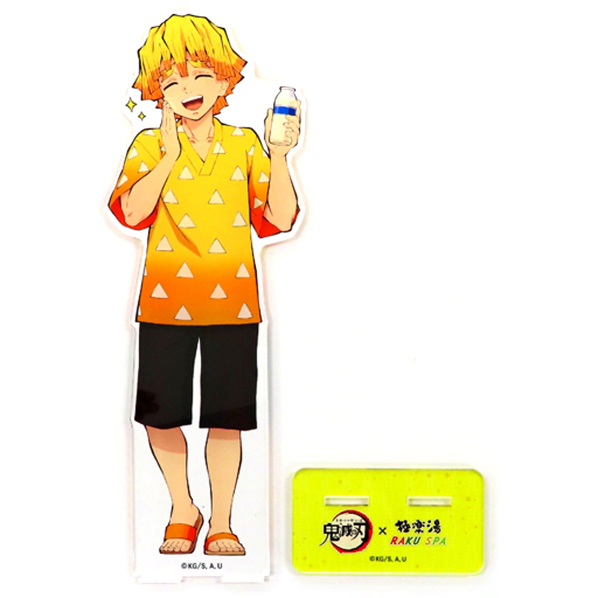 Zenitsu Agatsuma Big Acrylic Stand Demon Slayer: Kimetsu no Yaiba x Gokurakuyu RAKU SPA Welcome Back Tanjiro and Friends Heavenly Holiday [USED]