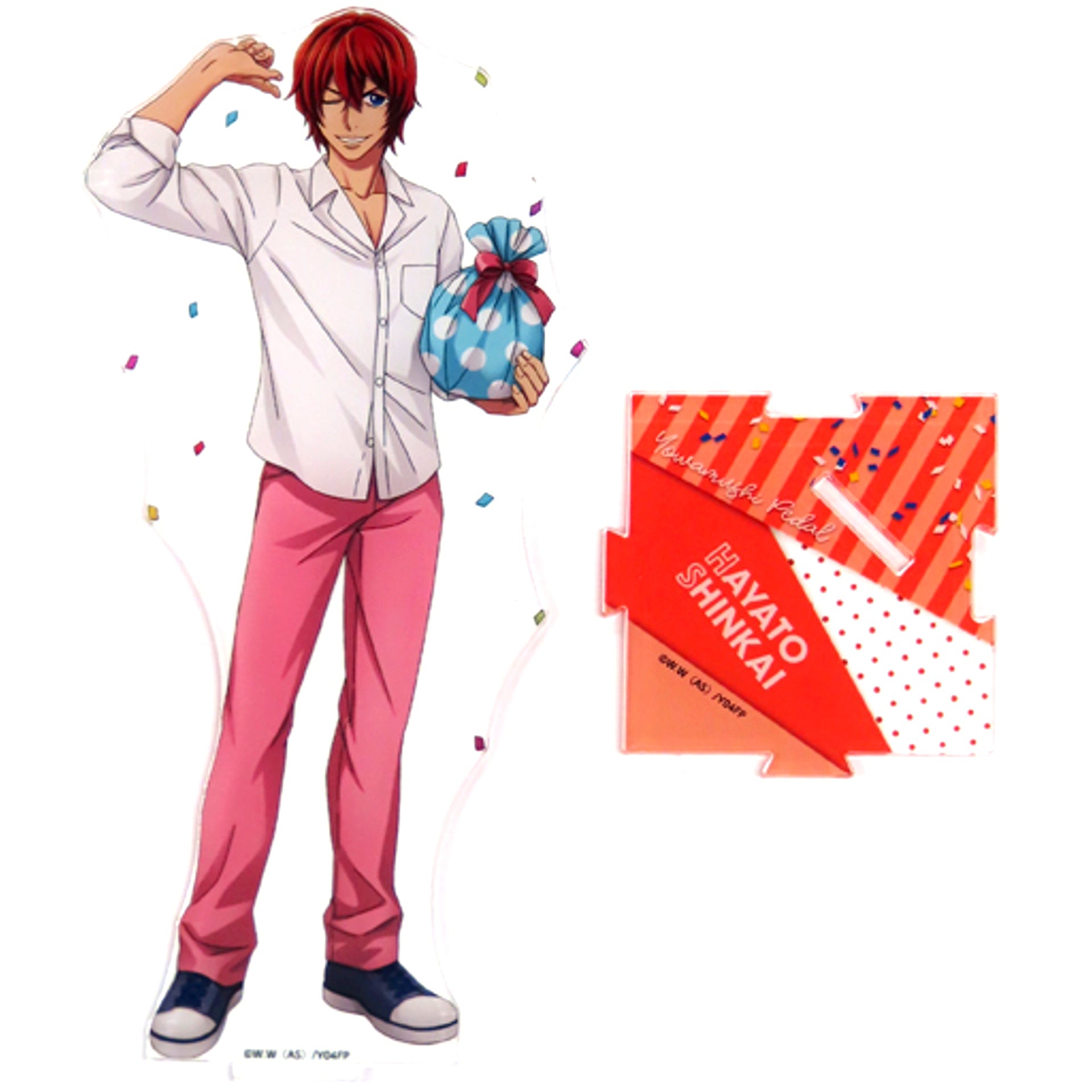 Hayato Shinkai BIG Acrylic Stand Party Yowamushi Pedal x PRINCESS CAFE [USED]
