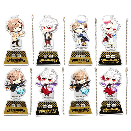 VTuber Nijisanji Kuzuha & Others ChroNoiR Trading Acrylic Stand Keychain animatecafe Business Trip Version Limited All 8 Types Set Keychains [USED]