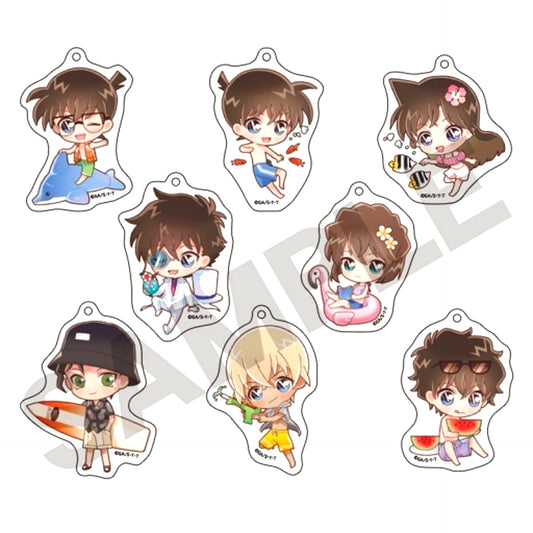 Set of 8 Detective Conan Trading Acrylic Keychain Marine [USED]