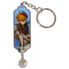 Genshin Tartaglia Farewell to the Winter Nation Character Metal Epoxy Keyring Keychains [USED]