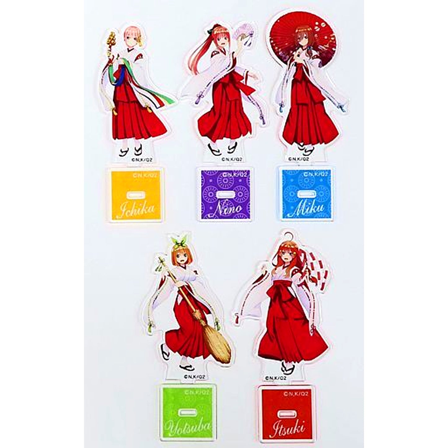 All Characters Illustration Design Acrylic Stand Set The Quintessential Quintuplets 2 x UC Card All Ticket Types Purchase Bonus [USED]