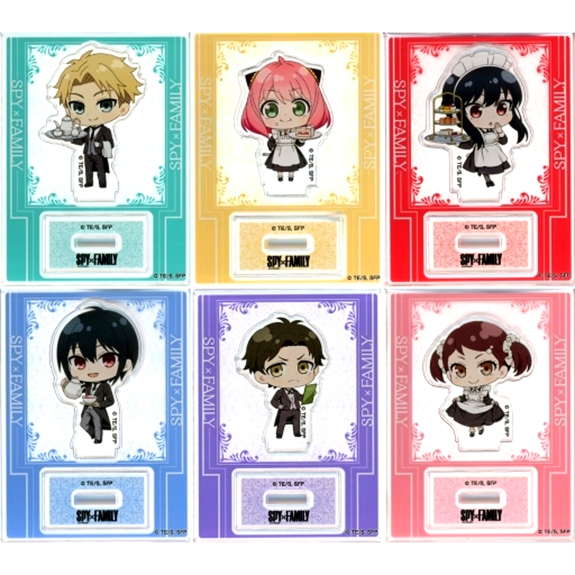 Set of 6 Spy x Family x Chugai Grace Cafe Acrylic Stand Mini Chibi Ver [USED]