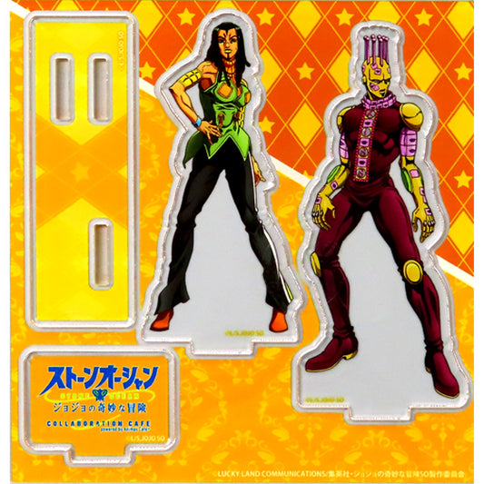 Ermes Costello & Kiss Twin Acrylic Stand JoJo's Bizarre Adventure Part 6 Stone Ocean Collabo Cafe powered by Animax Cafe+ [USED]