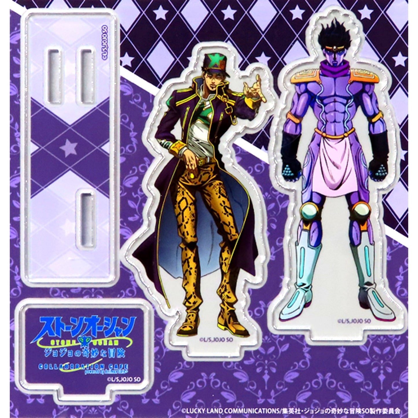 Jotaro Kujo & Star Platinum Twin Acrylic Stand JoJo's Bizarre Adventure Part 6 Stone Ocean Collabo Cafe powered by Animax Cafe+ [USED]