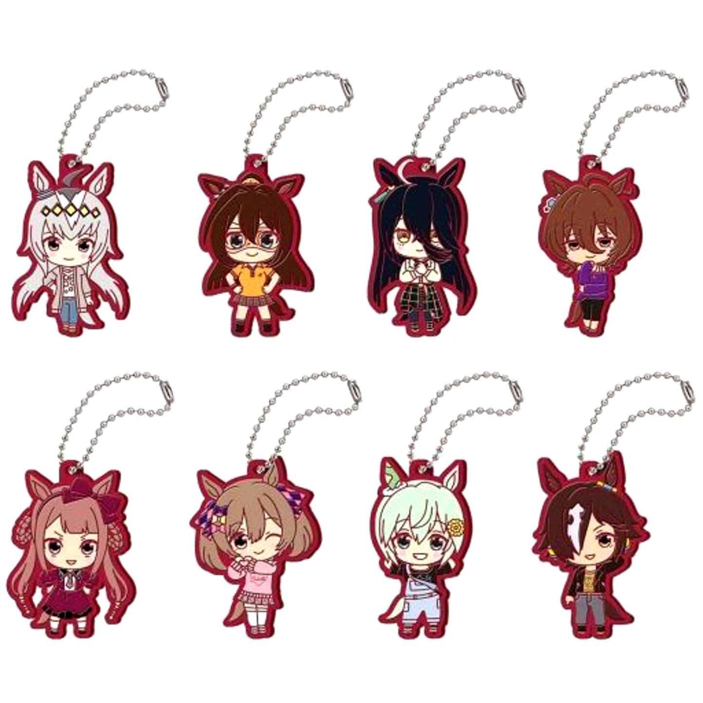 Set of 8 Uma Musume Pretty Derby Capsule Rubber Mascot 3 [USED]