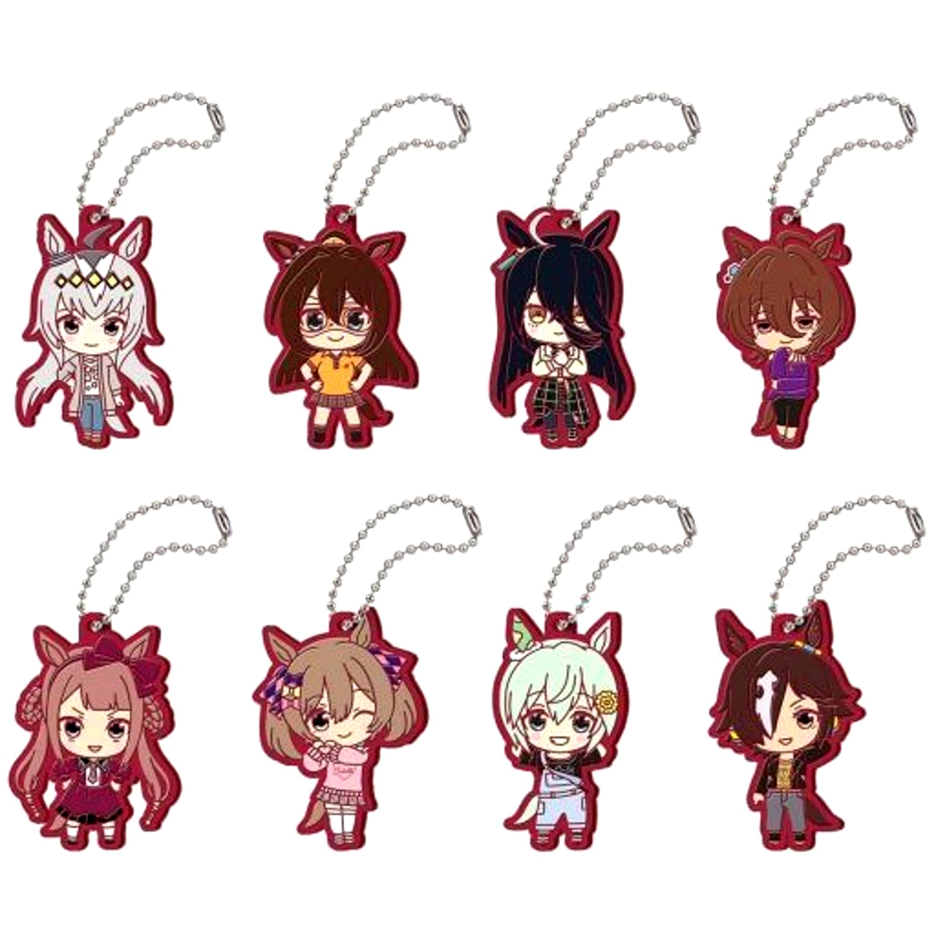 Set of 8 Uma Musume Pretty Derby Capsule Rubber Mascot 3 [USED]