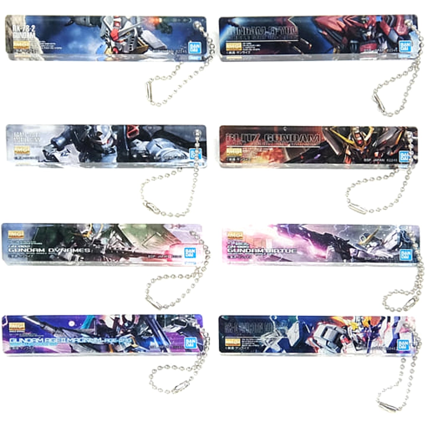 Mobile Suit Gundam Gundam Dynames & Others All 8 Types Set Ichiban Kuji Acrylic Keychain Prize H [USED]