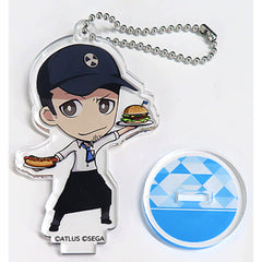 Persona Junpei Iori Chibi Acrylic Keychain with Stand P3 Sega Collaboration Cafe Persona 25th Anniversary Latter Period Exclusive Keychains [USED]