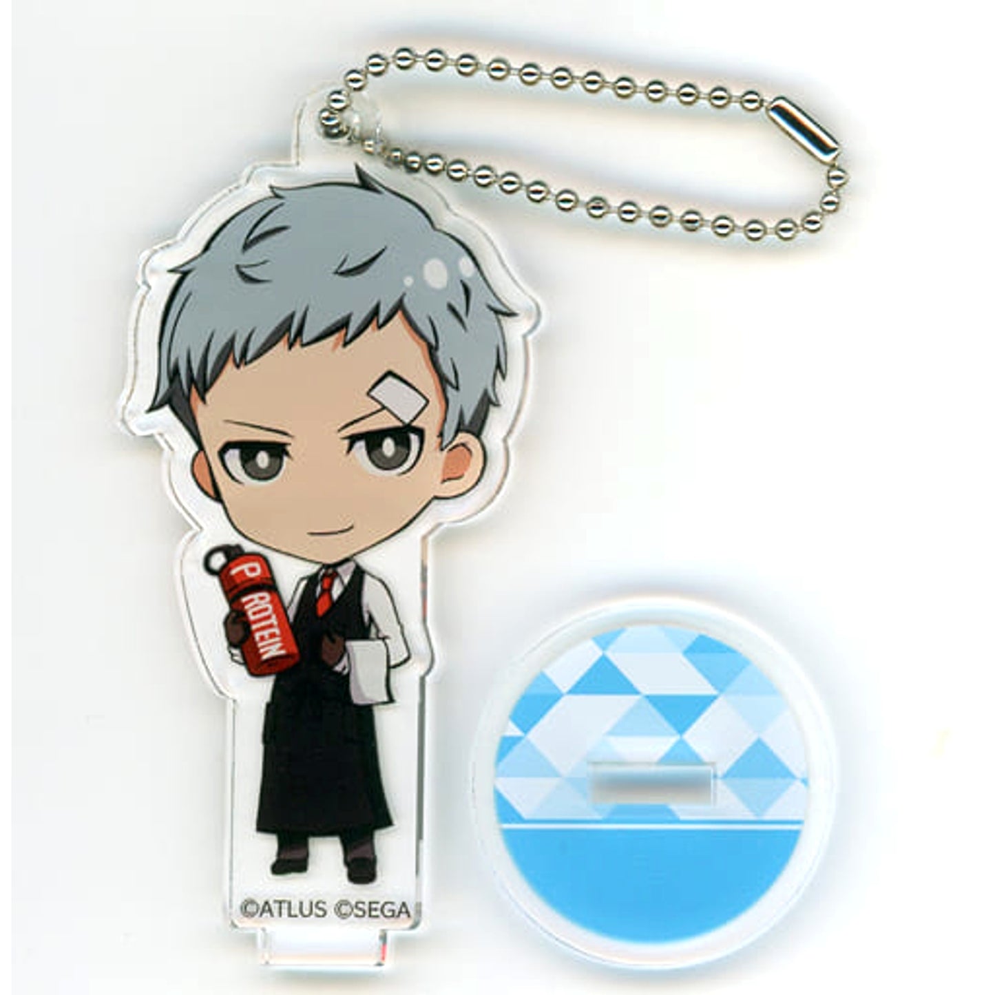 Persona Akihiko Sanada Chibi Acrylic Keychain with Stand P3 Sega Collaboration Cafe Persona 25th Anniversary Latter Period Exclusive Keychains [USED]