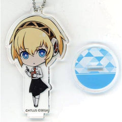 Persona Aigis Chibi Acrylic Keychain with Stand P3 Sega Collaboration Cafe Persona 25th Anniversary Latter Period Exclusive Keychains [USED]