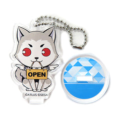 Persona Koromaru Chibi Acrylic Keychain with Stand P3 Sega Collaboration Cafe Persona 25th Anniversary Latter Period Exclusive Keychains [USED]