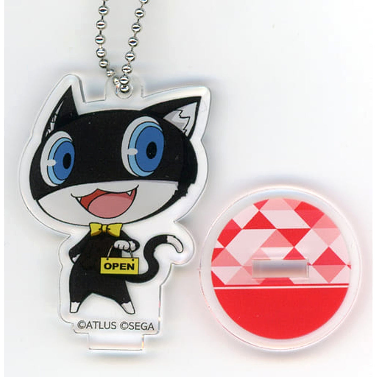 Persona Morgana Chibi Acrylic Keychain with Stand P5 Sega Collaboration Cafe Persona 25th Anniversary Latter Period Exclusive Keychains [USED]