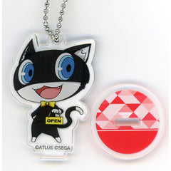 Persona Morgana Chibi Acrylic Keychain with Stand P5 Sega Collaboration Cafe Persona 25th Anniversary Latter Period Exclusive Keychains [USED]