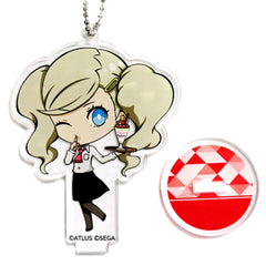 Persona Ann Takamaki Chibi Acrylic Keychain with Stand P5 Sega Collaboration Cafe Persona 25th Anniversary Latter Period Exclusive Keychains [USED]