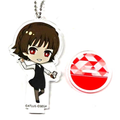 Persona Makoto Niijima Chibi Acrylic Keychain with Stand P5 Sega Collaboration Cafe Persona 25th Anniversary Latter Period Exclusive Keychains [USED]