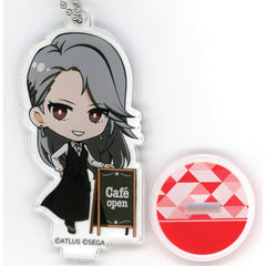 Persona Sae Niijima Chibi Acrylic Keychain with Stand P5 Sega Collaboration Cafe Persona 25th Anniversary Latter Period Exclusive Keychains [USED]
