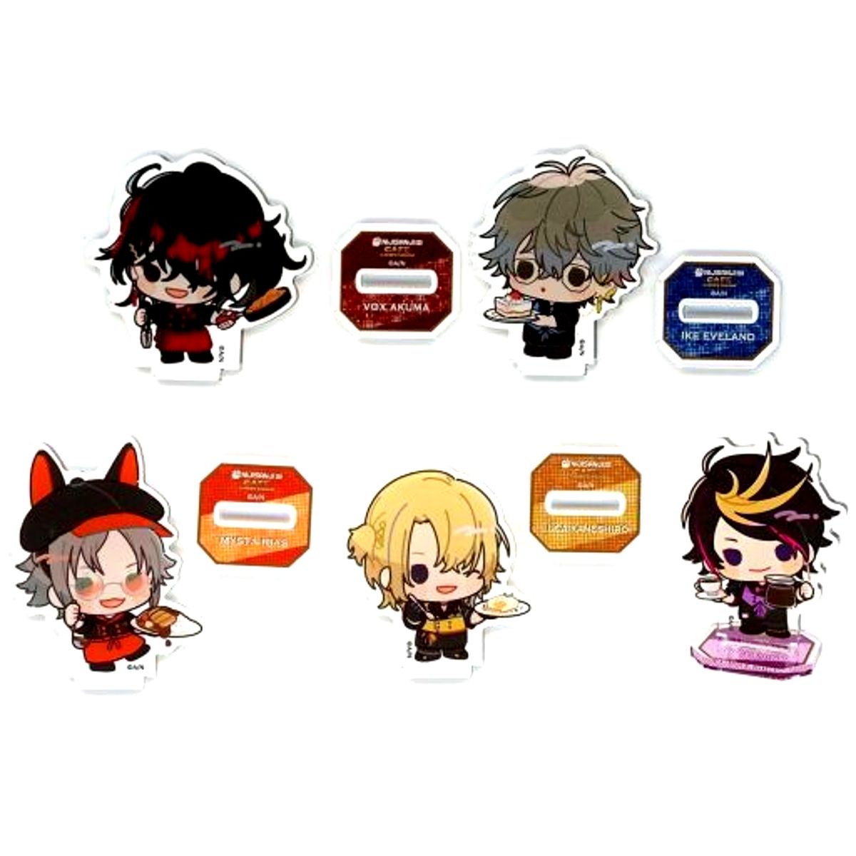 Set of 5 Virtual YouTuber Nijisanji NIJISANJI EN Mini Character Trading Acrylic Stand NIJISANJI CAFE in SWEETS PARADISE Vol. 4 [USED]