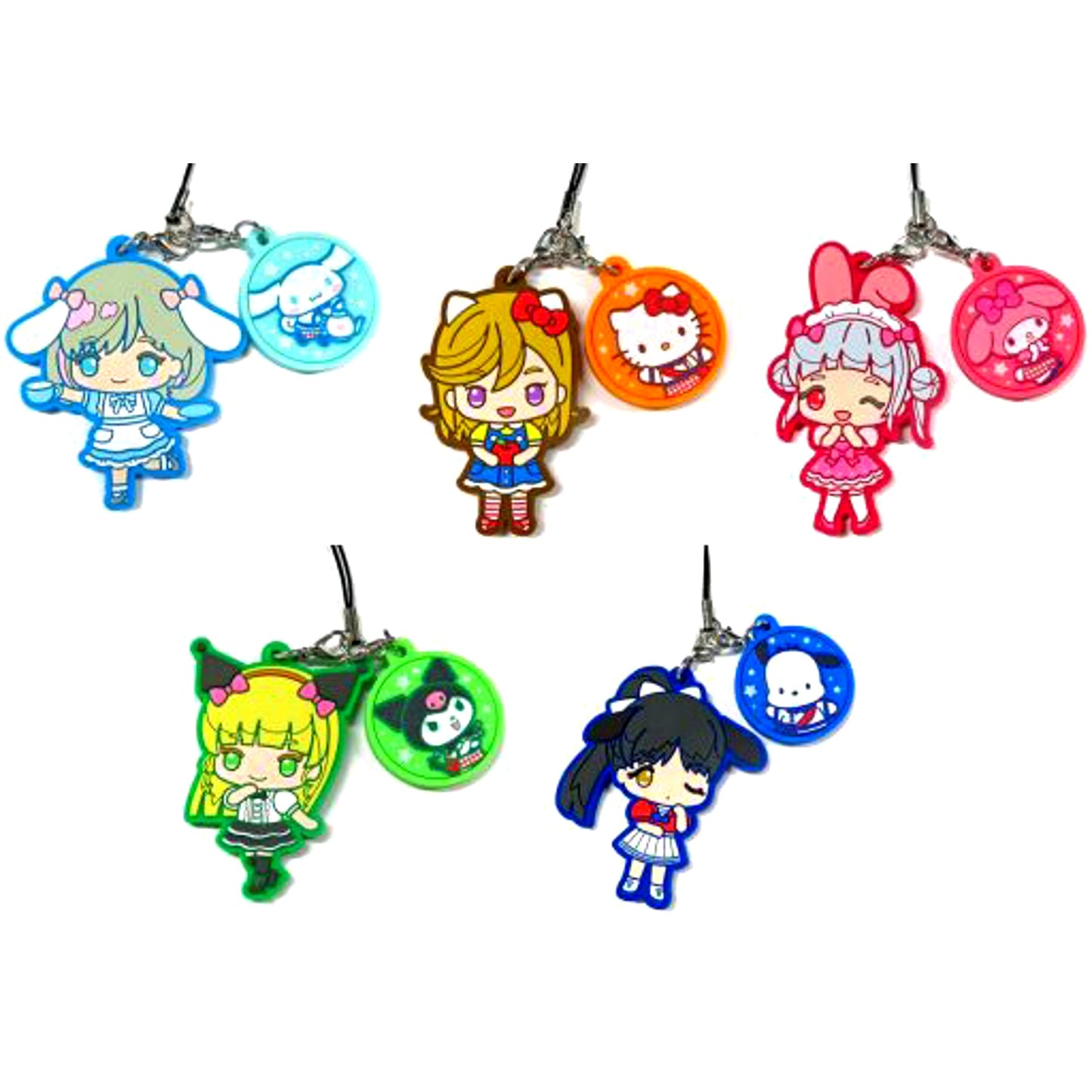 Set of 5 Liella! Love Live! Series PremiumShop Love Live! Superstar!! Liella! x Sanrio Characters Rubber Strap [USED]