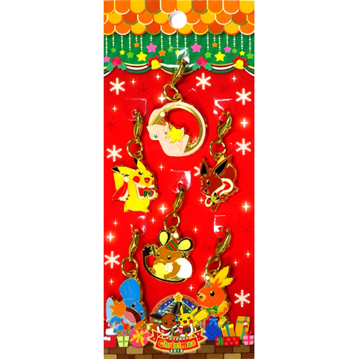 Set of 6 Group 2015 ver. Christmas Illumination Metal Charm Set Pokemon Pokemon Center Ltd [USED]