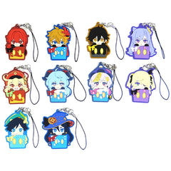 Genshin Diluc & Others All 10 Types Set Taito Kuji Honpo Rubber Charm Prize F Keychains [USED]