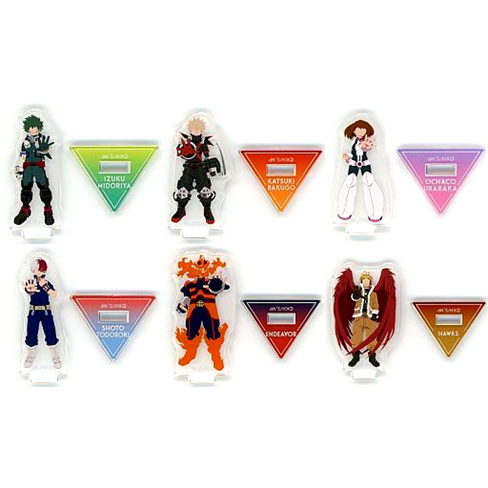 Set of 6 My Hero Academia Hero Plaza 2022 Trading Mini Acrylic Stand Grab Victory with Those Hands! Icon Ver. [USED]
