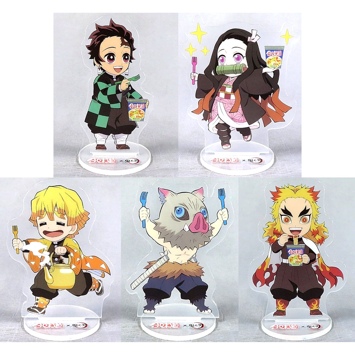 Set of 5 Demon Slayer: Kimetsu no Yaiba x Nissin Foods China-Limited Purchase Bonus Acrylic Stand [USED]