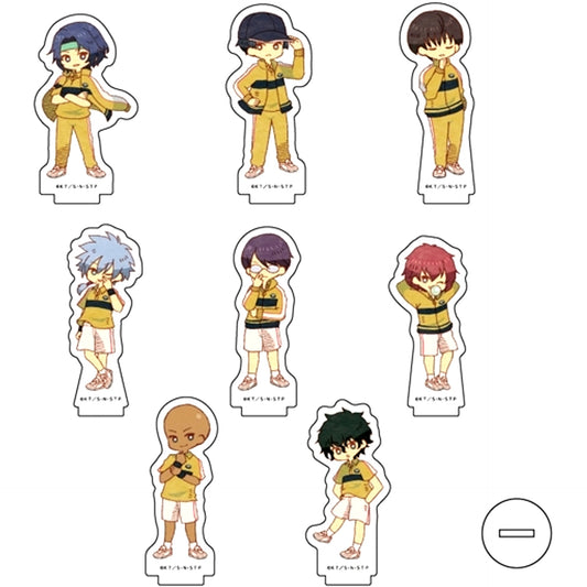 Set of 8 The New Prince of Tennis 06. Rikkai Dai Fuzoku Junior High School Ver. Retro Art Acrylic Petit Stand [USED]