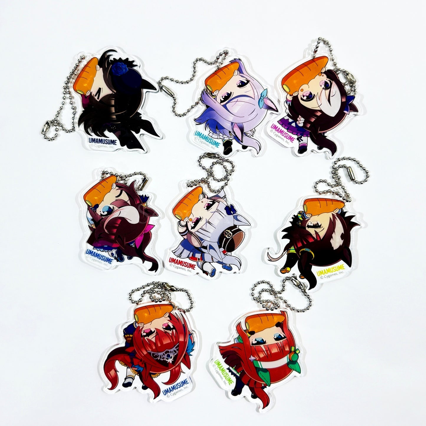 Set of 8 Uma Musume Pretty Derby Kapurikko Acrylic Keychain Collection [USED]