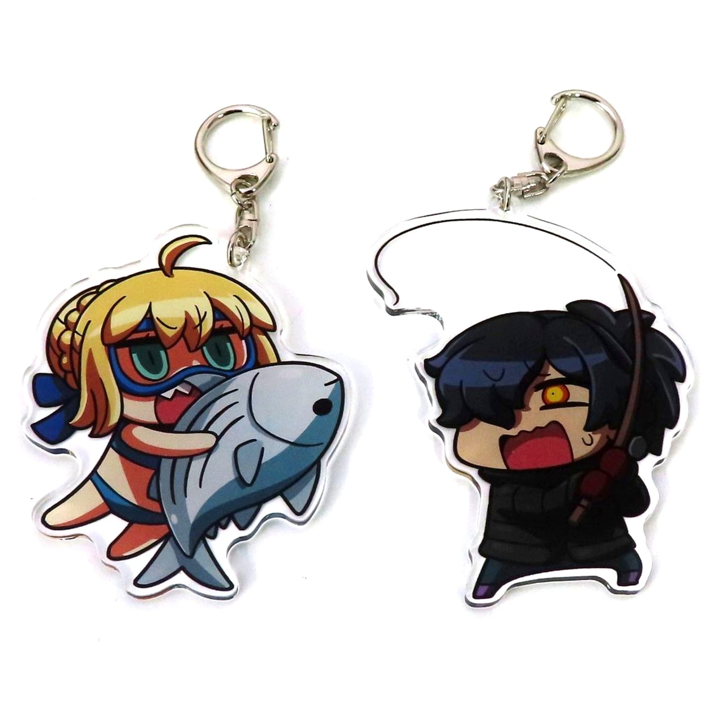 Saber & Izo Okada Kochi Fate/Grand Order Regional Illustration Acrylic Charm Set Chaldea Satellite Station 2021-2022 [USED]