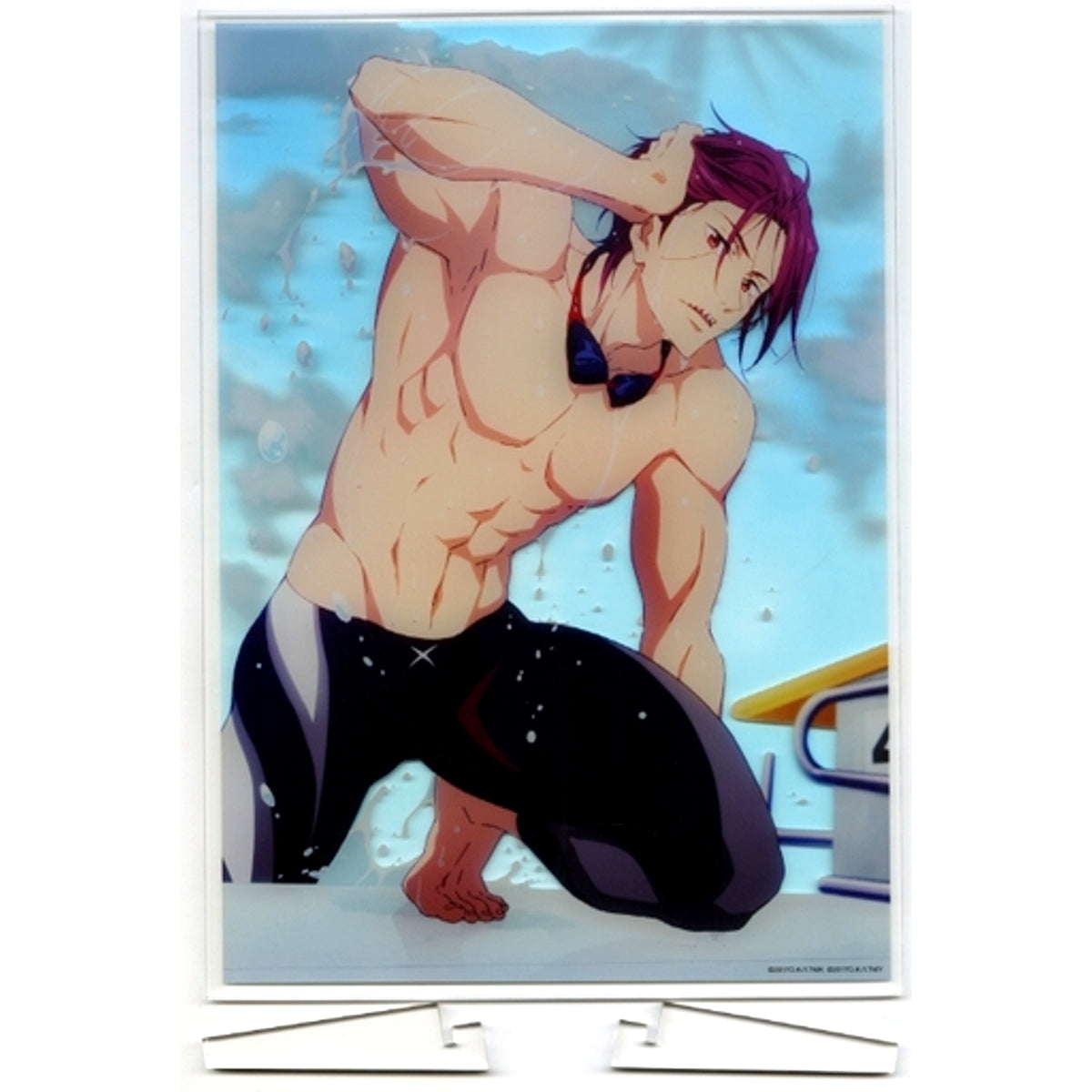 Rin Matsuoka Clear Blue Series Splash Water Ver. Acrylic Art Plate Free! Timeless Medley the Movie [USED]