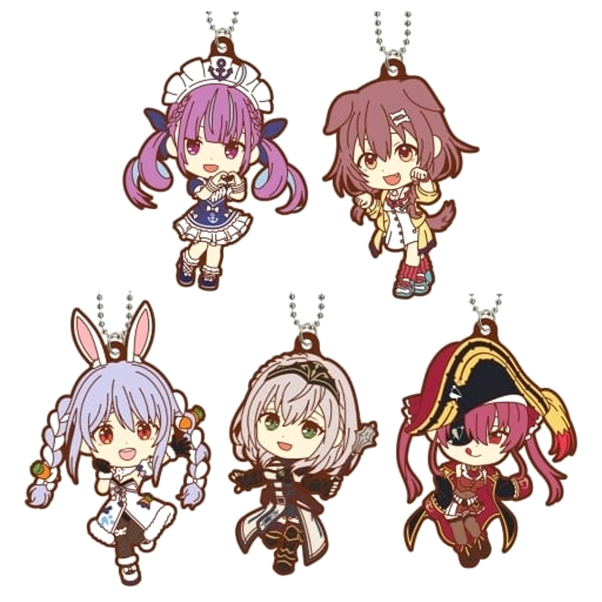 VTuber Hololive Minato Aqua & Others All 5 Types Set Ichiban Kuji Rubber Charm Kyunchara Prize Charm [USED]