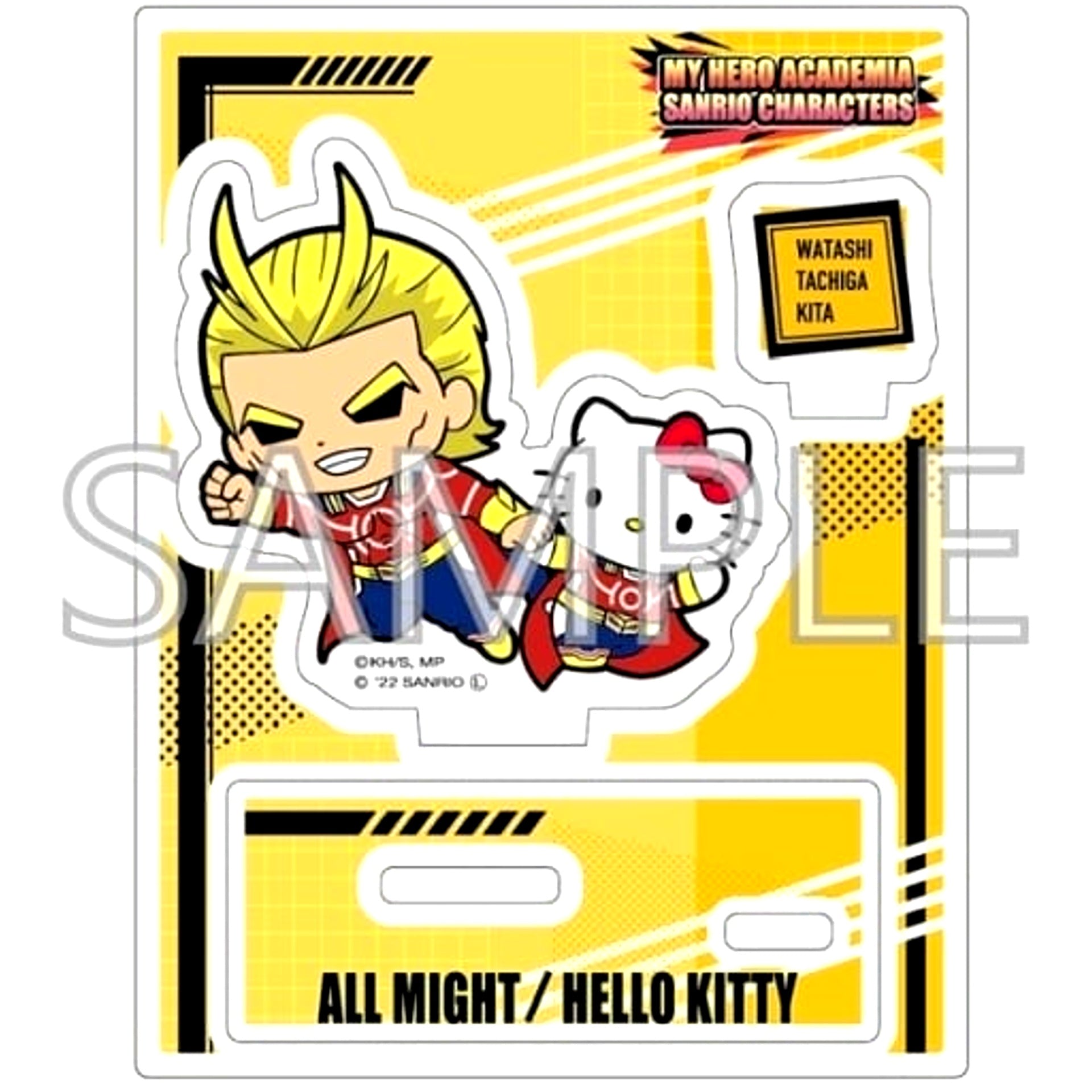 All Might My Hero Academia x Sanrio Characters Acrylic Stand Type B Hello Kitty [USED]