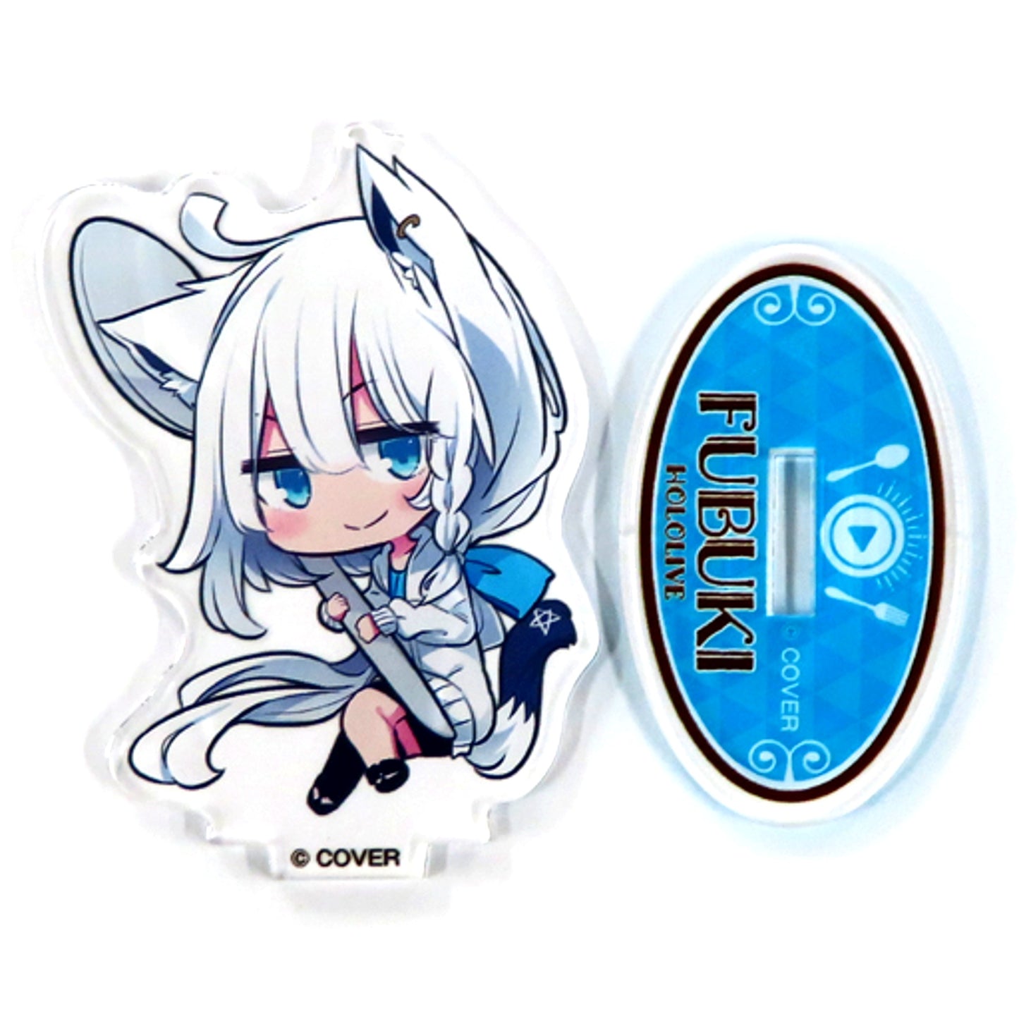 Shirakami Fubuki VTuber Hololive x FamilyMart Holomart Early Summer Holo Festival Original Mini Acrylic Stand [USED]