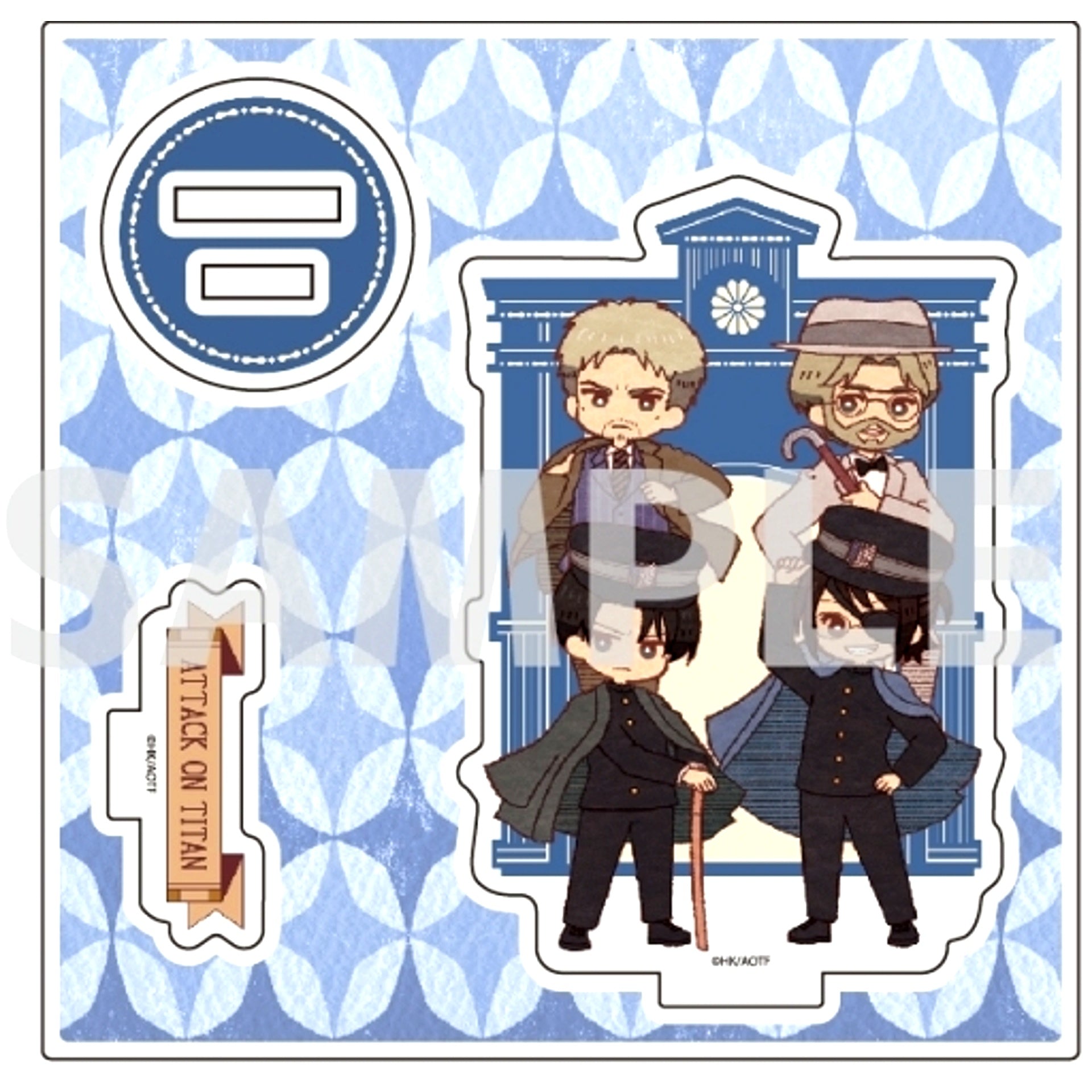 Levi & Hange & Zeke & Reiner 15. Retro Art Attack on Titan Acrylic Figure Plate [USED]