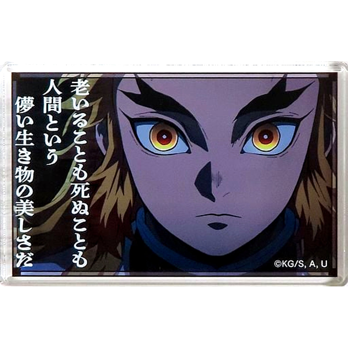 E: Growing Old and Dying is the Beauty of the Fleeting Creature Called Human Famous Quote Mini Acrylic Block Demon Slayer [USED]