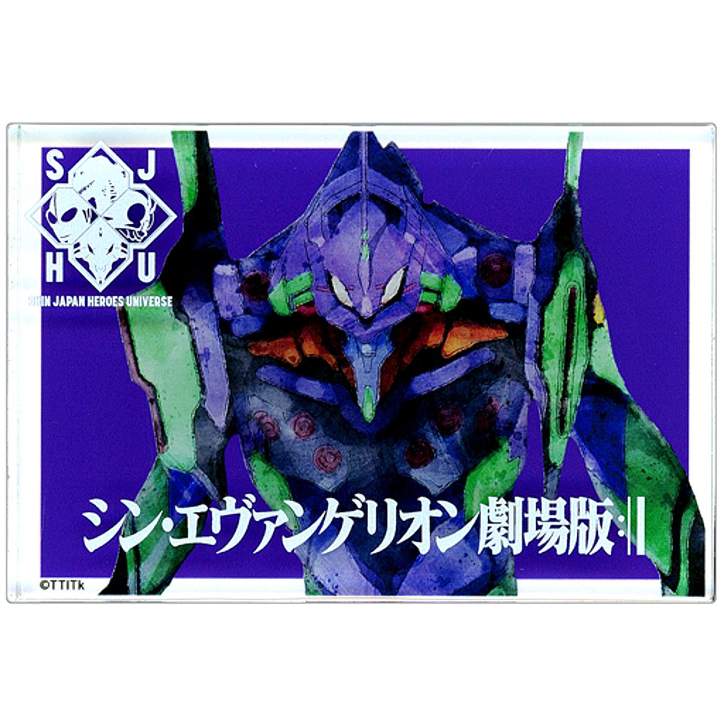Unit-01 Acrylic Block Double-Sided Evangelion: 3.0+1.0 Thrice Upon a Time Shin Japan Heroes Universe POP UP GALLERY at baseyard tokyo Goods [USED]