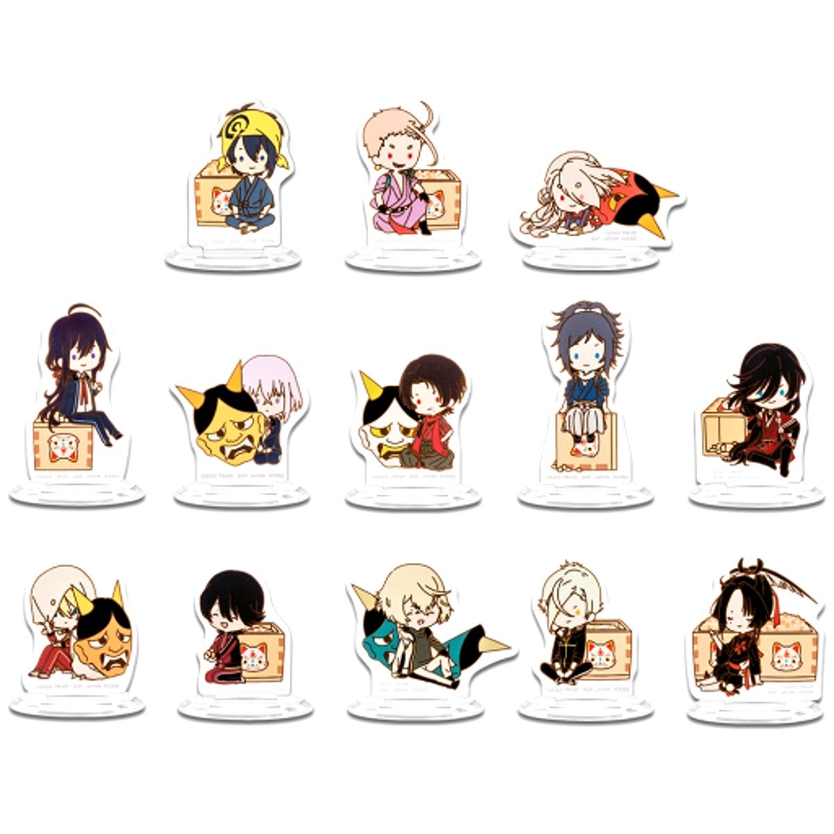 Set of 13 Touken Ranbu Hanamaru Ichiban Kuji Snow Volume Acrylic Stand G Prize [USED]