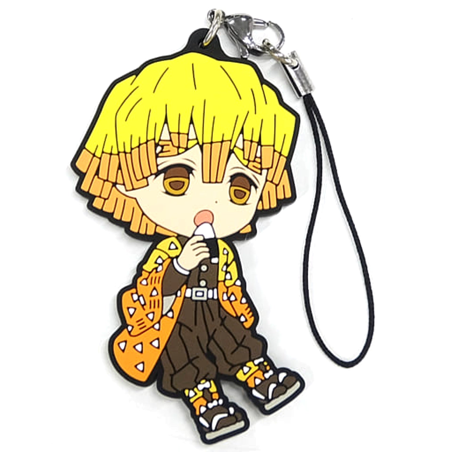 Demon Slayer: Kimetsu no Yaiba Zenitsu Agatsuma Ichiban Kuji Demon Slayer's Will 2 Rubber Charm Taking a Break Ver.2 Kyunchara Illustrations Prize I Keychains [USED]