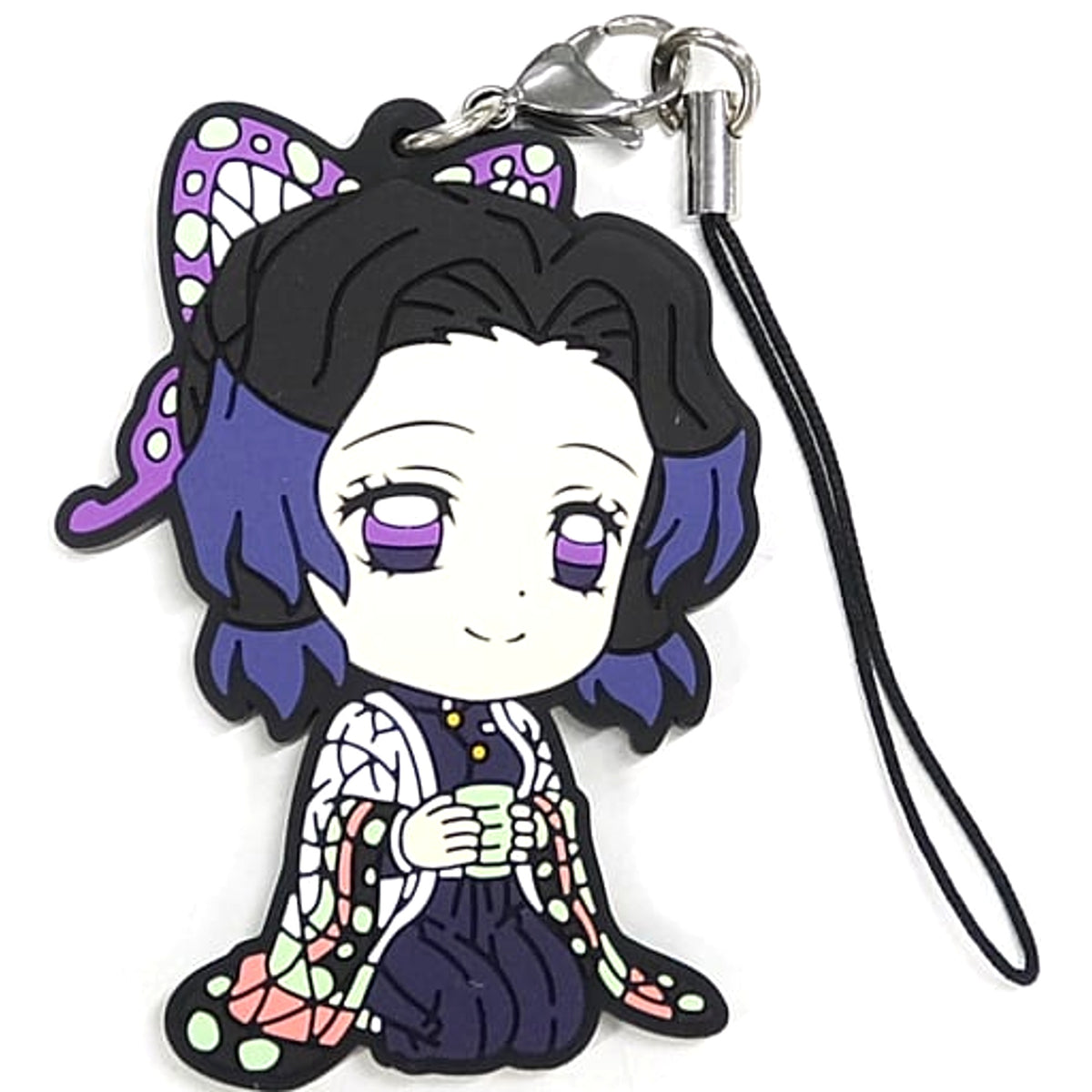 Demon Slayer: Kimetsu no Yaiba Shinobu Kocho Ichiban Kuji Demon Slayer's Will 2 Rubber Charm Taking a Break Ver.2 Kyunchara Illustrations Prize I Keychains [USED]