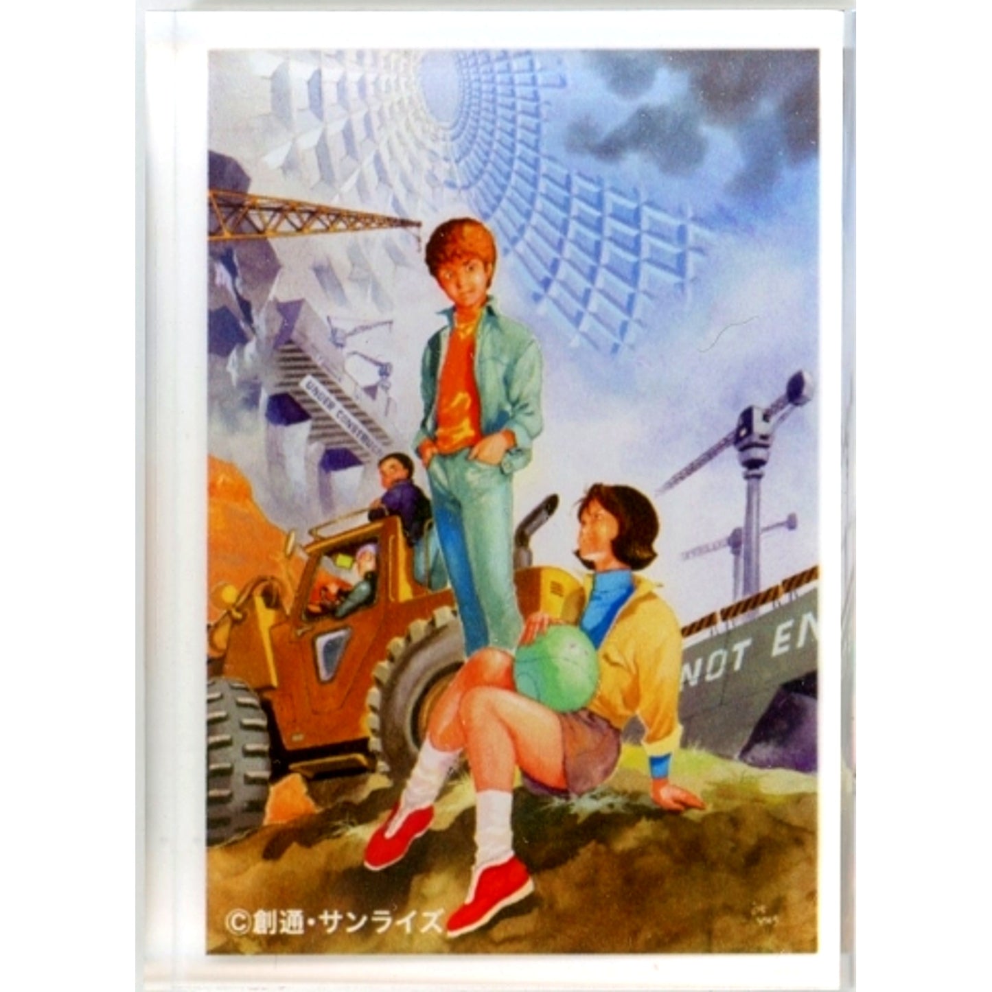 Amuro Ray & Fraw Bow Yoshikazu Yasuhiko Mobile Suit Gundam THE ORIGIN Exhibition Blind Mini Acrylic Block [USED]
