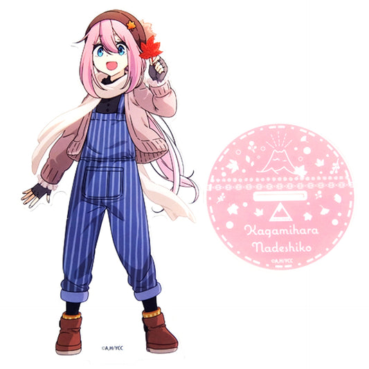 Nadeshiko Kagamihara Laid-Back Camp Dream Button Momiji & Smelt Art Winning Prize BIG Acrylic Stand [USED]